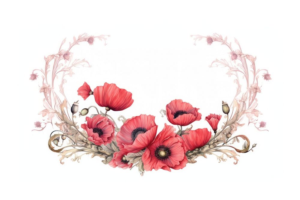 Vintage frame poppy accessories chandelier accessory.