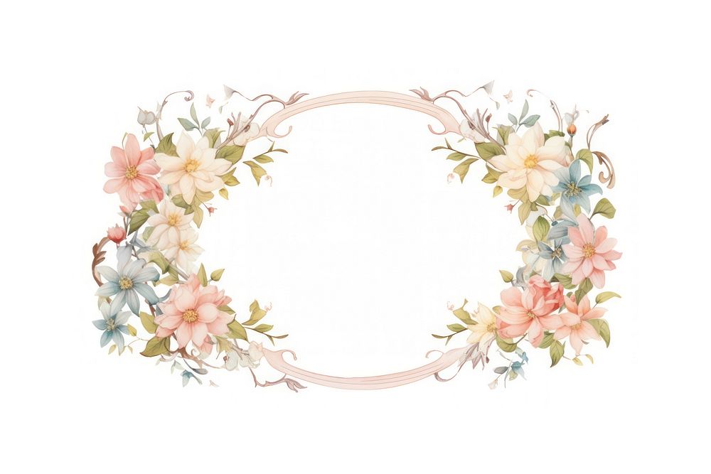 Vintage frame white botanical oval accessories accessory.