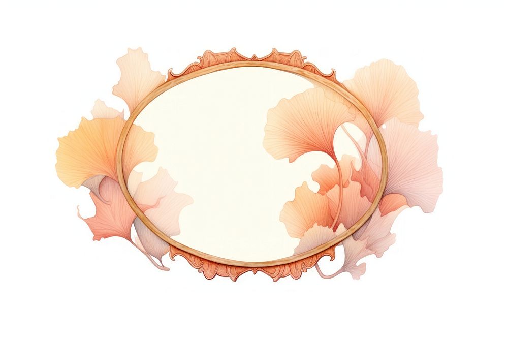 Vintage frame ginkgo leaf oval accessories accessory.