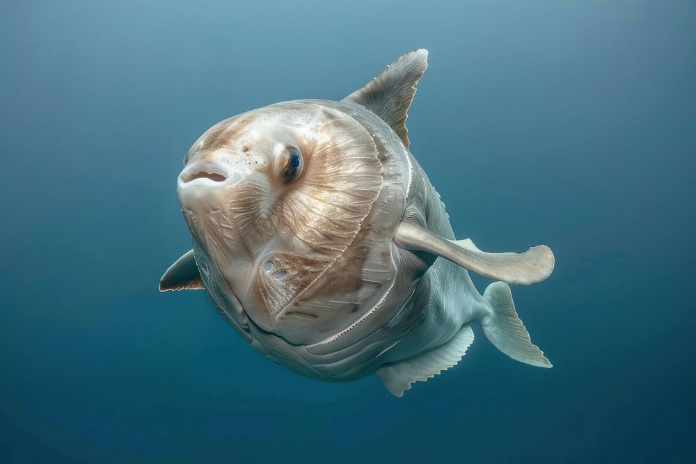 Mola Mola sunfish aquatic animal mammal.