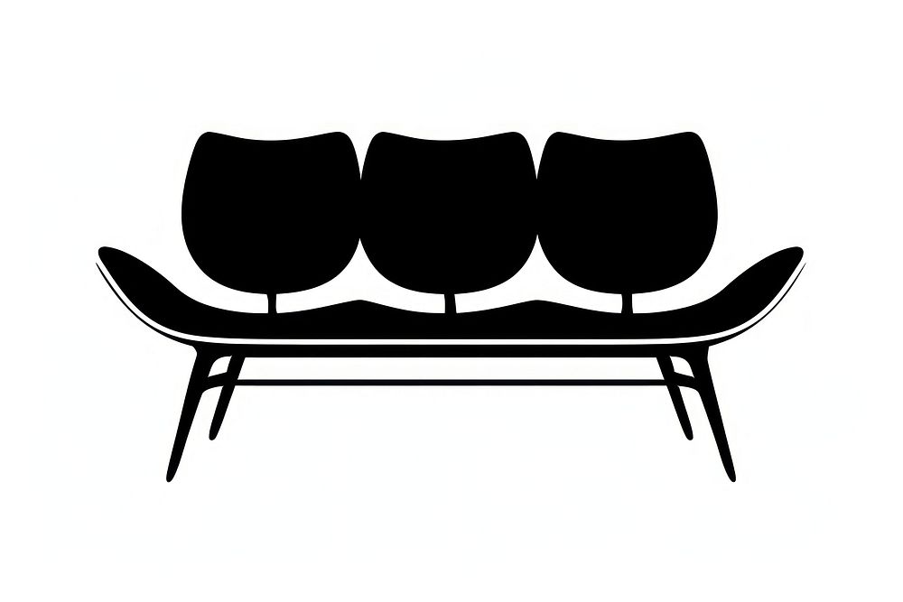 Mid-century modern Sofa silhouette furniture stencil.