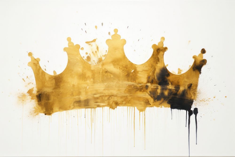 Gold crown art stain modern art.