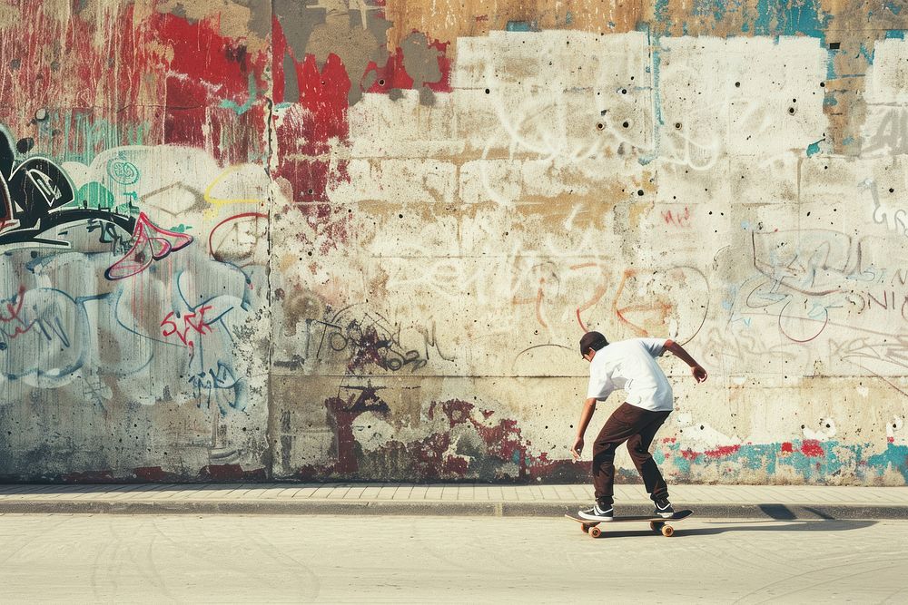 Man playing skateboard clothing footwear apparel.
