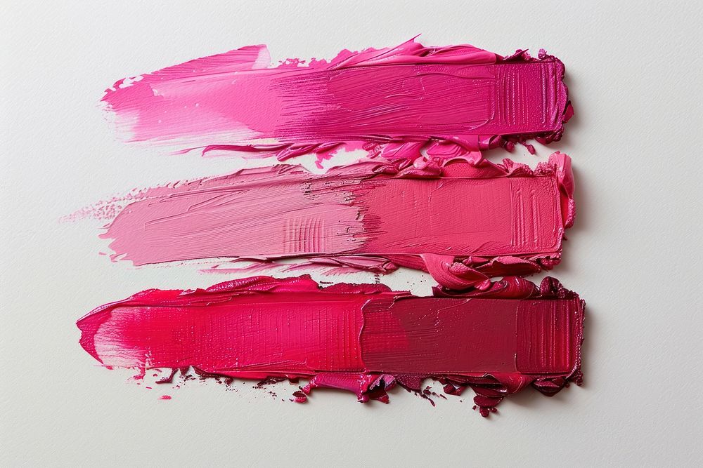 Lipsticks swatch in 3 shades of pink cosmetics weaponry purple.