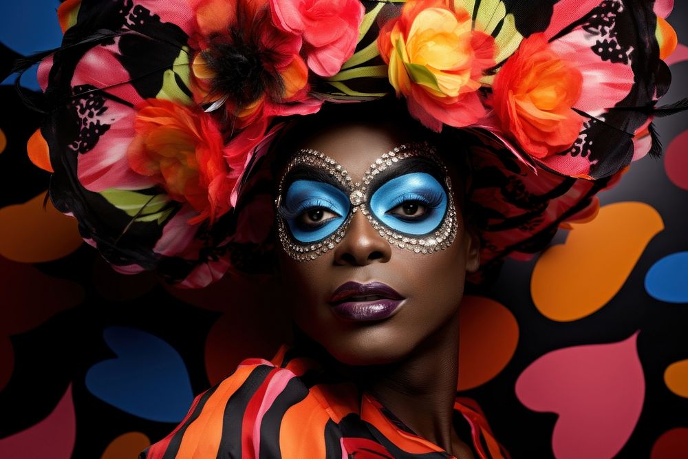 Portrait of a black drag people with happy portrait photo photography.