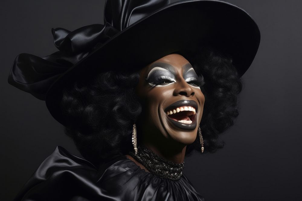 Portrait of a black drag with happy portrait photo photography.