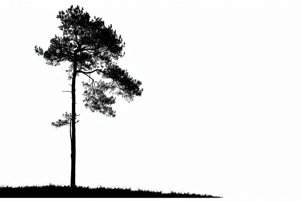 Pine tree silhouette plant tree trunk.