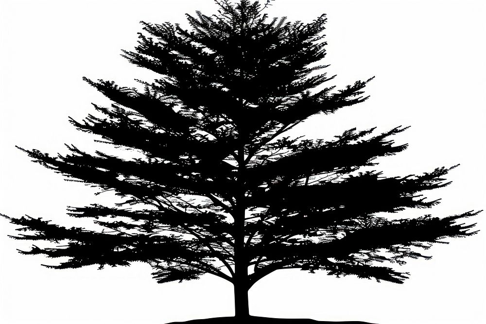Pine tree silhouette conifer plant.