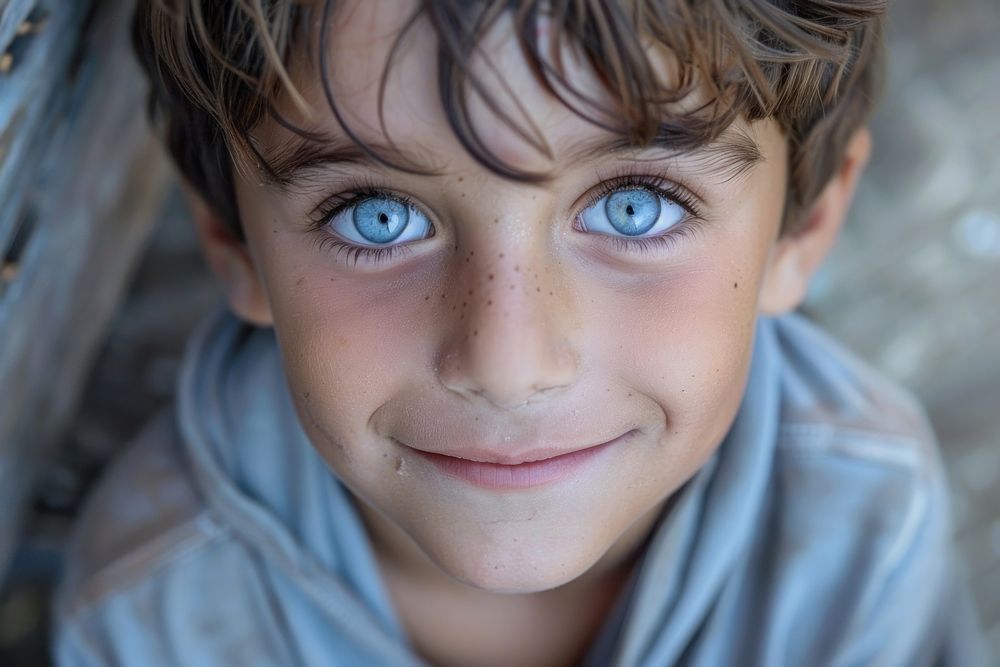 Smile Refugee boy concept photography head portrait.