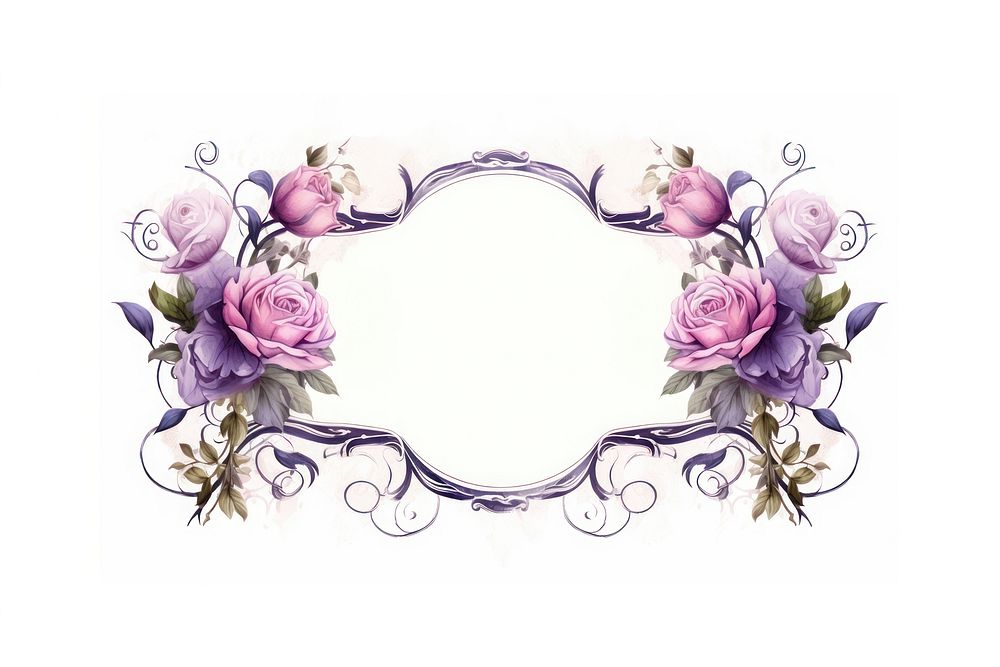 Vintage frame purple roses accessories accessory graphics.