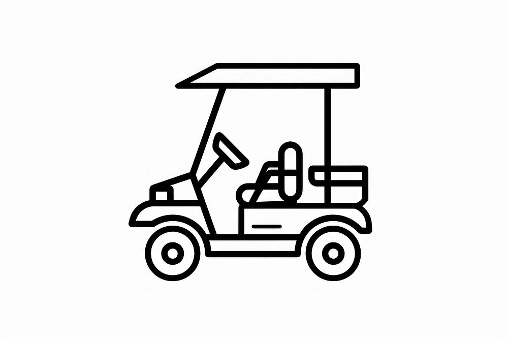 Golf cart icon transportation vehicle sports.
