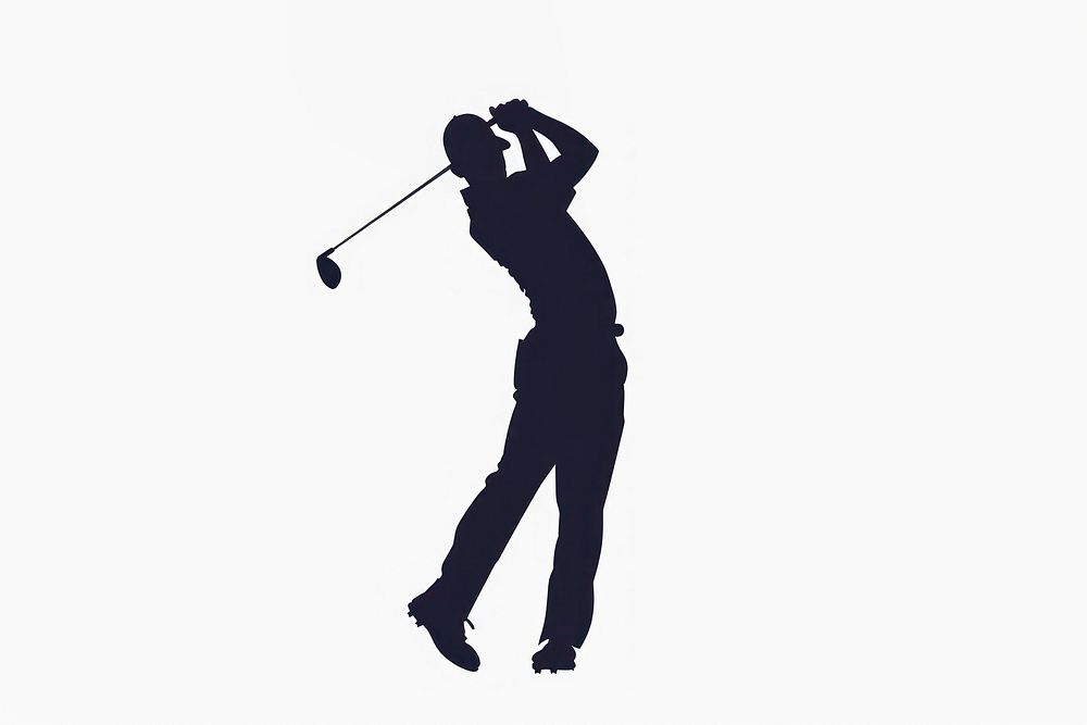 Golf player silhouette golf clothing footwear.