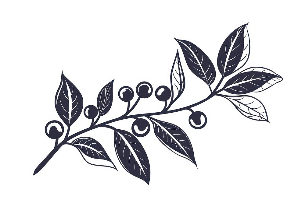 Coffee branch icon plant illustrated blueberry.