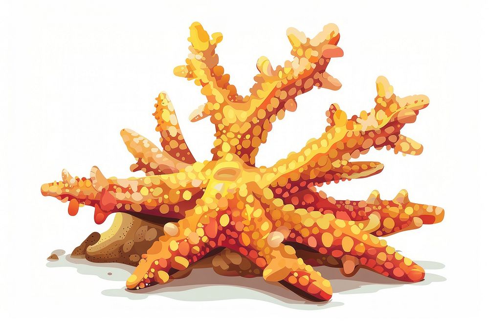 Golden Star Coral invertebrate starfish animal.