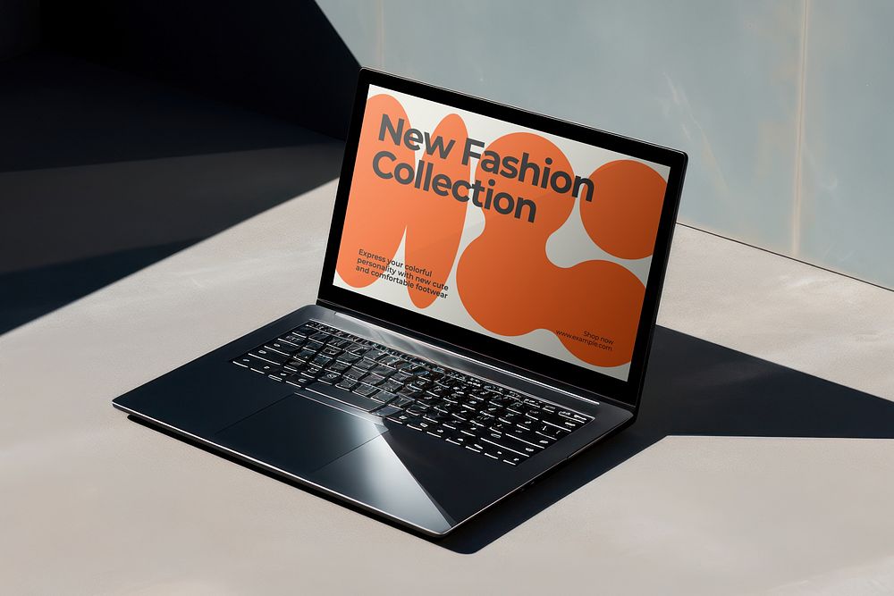Laptop showing fashion website