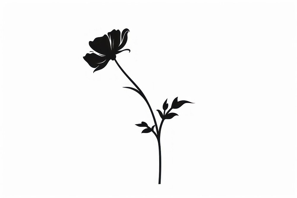 A flower silhouette art stencil blossom.