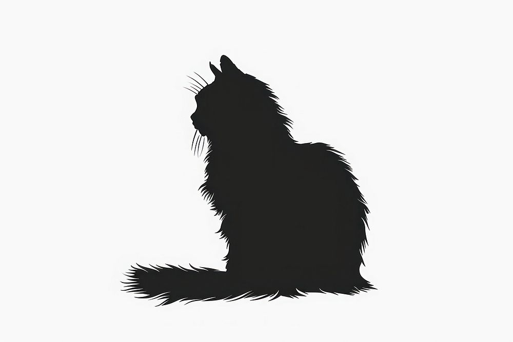 Cat silhouette wildlife animal mammal.
