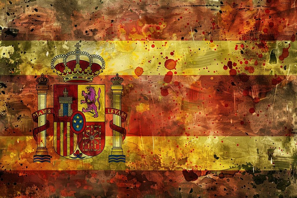 Spain flag painting art modern art.