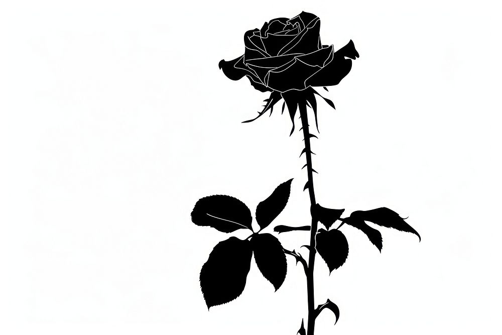 Rose silhouette blossom flower animal.