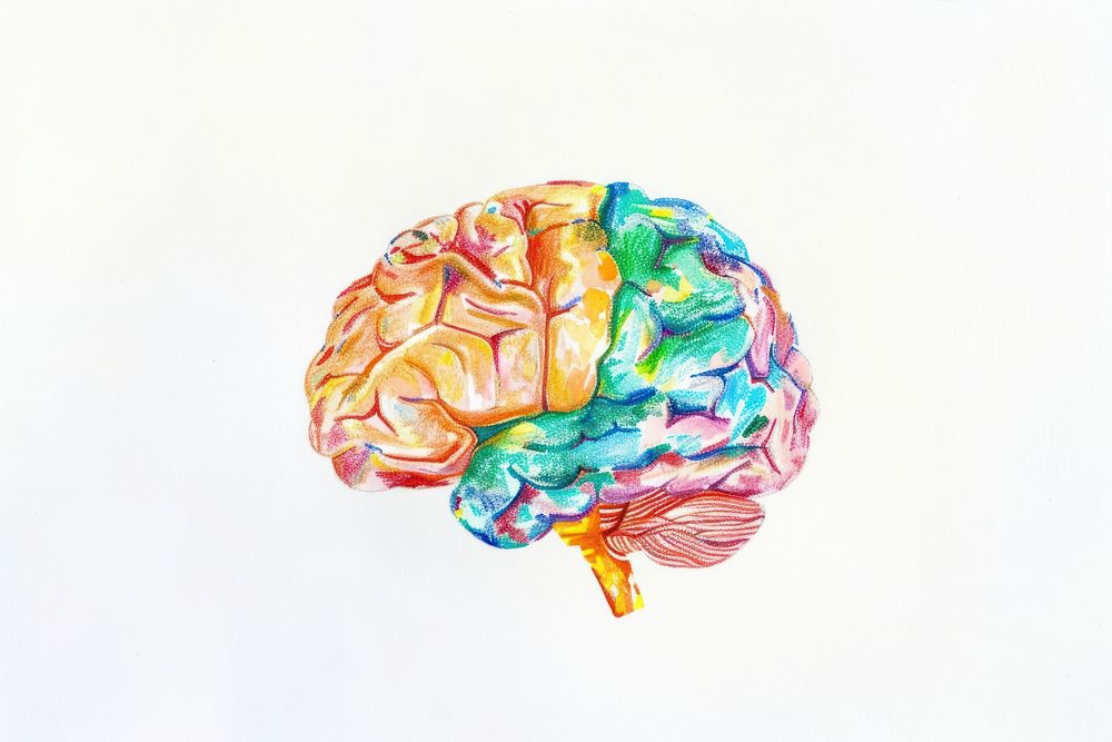 Book illustration of brain confectionery outdoors painting.