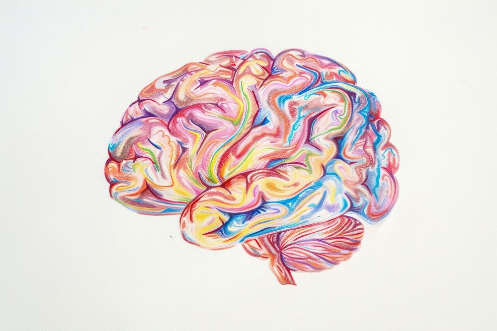 Book illustration of brain drawing illustrated outdoors.