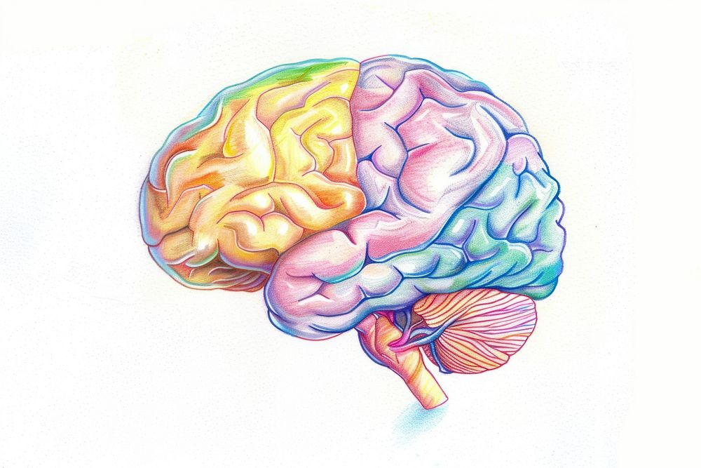 Book illustration of brain drawing illustrated outdoors.