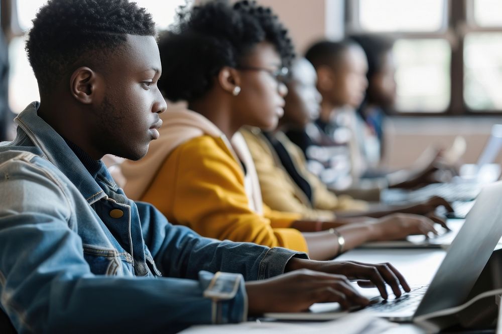Black Students student laptop electronics.