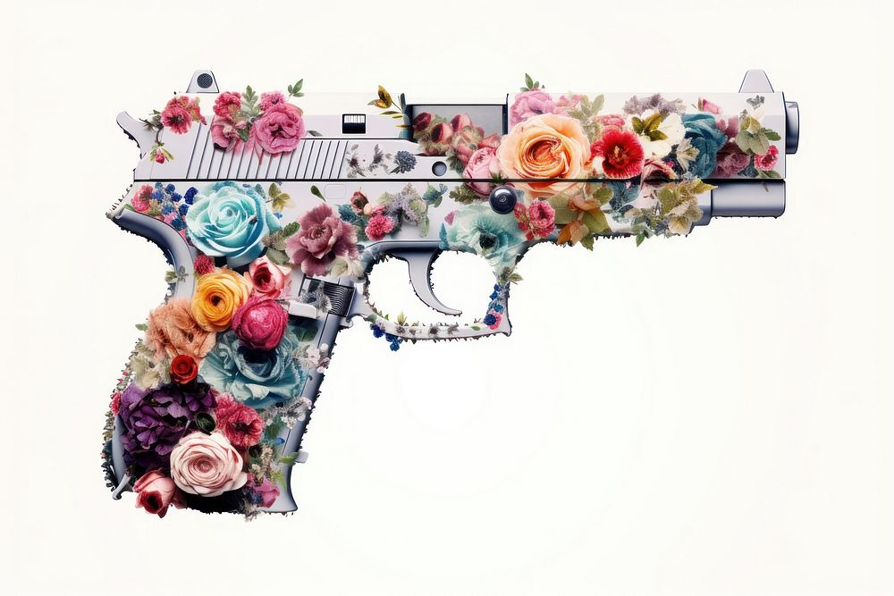 Flower Collage gun pattern flower weaponry.