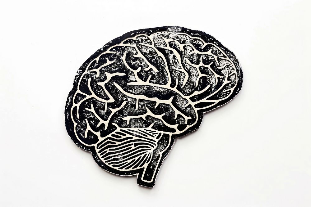 Brain shaped rubber stamp accessories illustrated accessory.