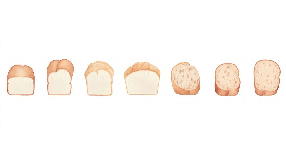 Breads as divider watercolor person human mouth.