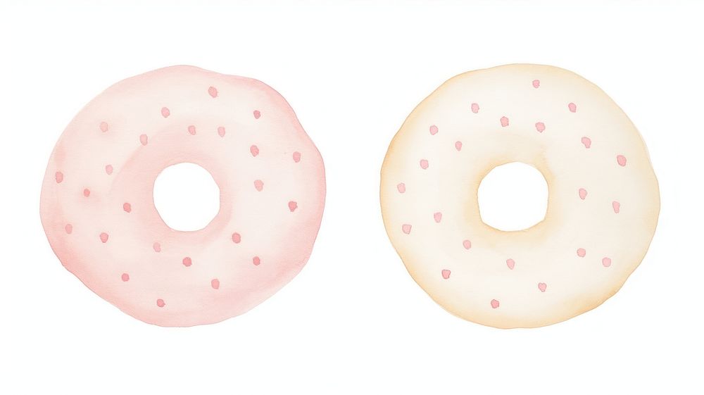 Donuts as divider watercolor confectionery sweets bread.