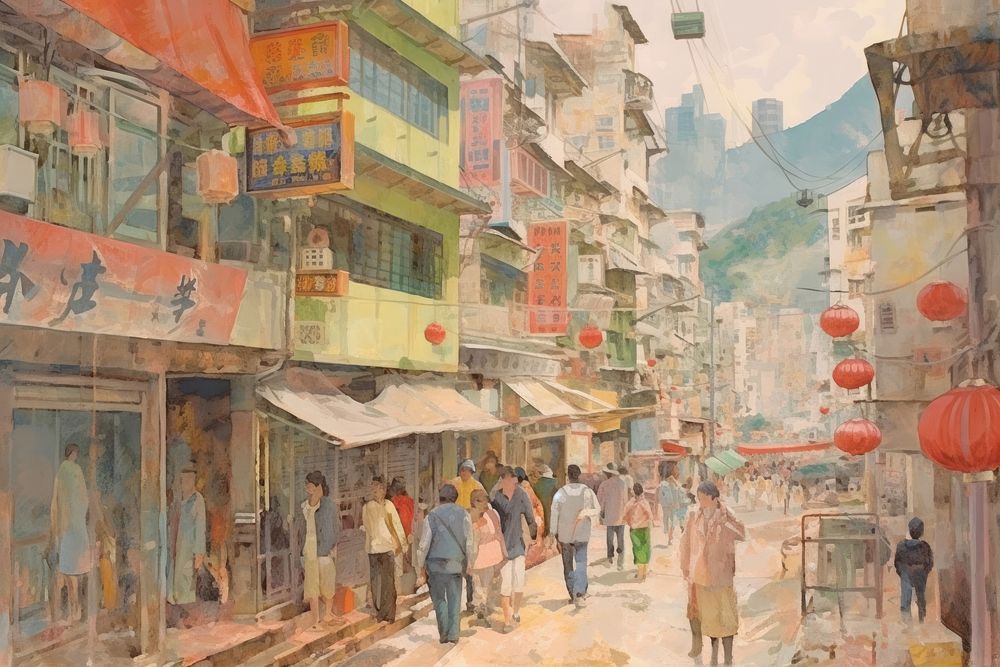 Oil painting illustration of a hong kong accessories accessory clothing.