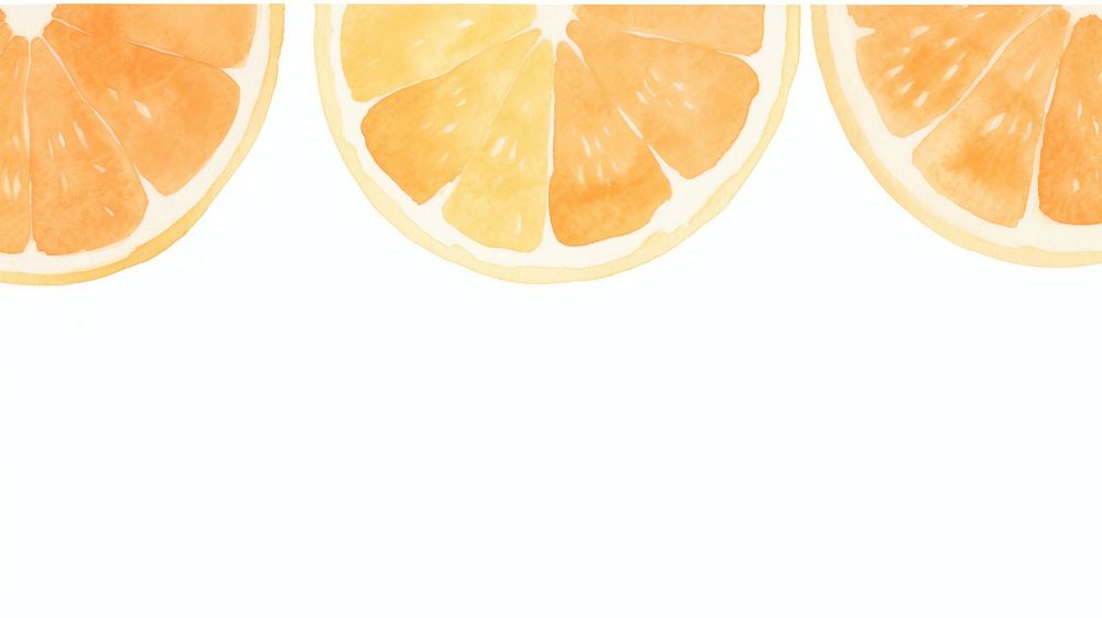 Orange as divider watercolor grapefruit produce plant.