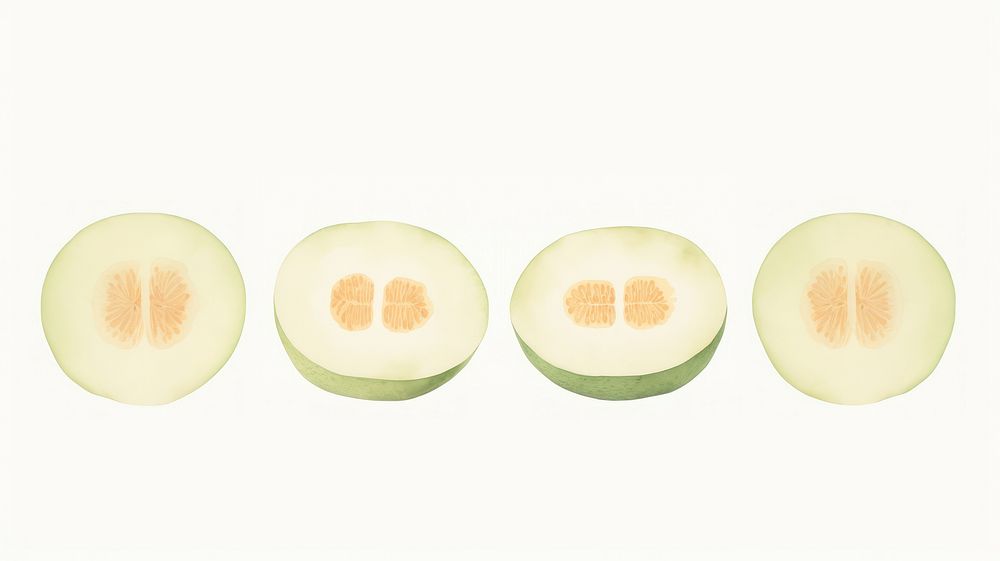 Melons as divider watercolor vegetable cucumber produce.