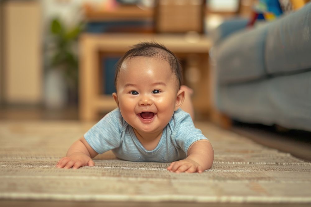 Crawling baby boy indoors happy person human.