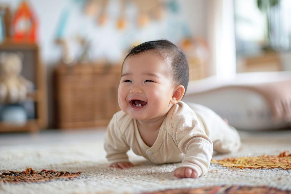 Crawling baby indoors happy person human.