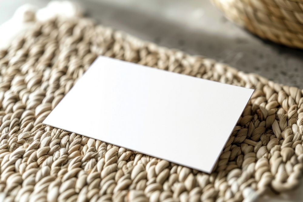 Business card mockup paper text rug.