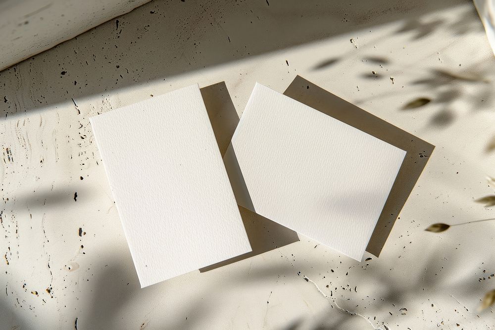 Business cards mockup paper plywood canvas.