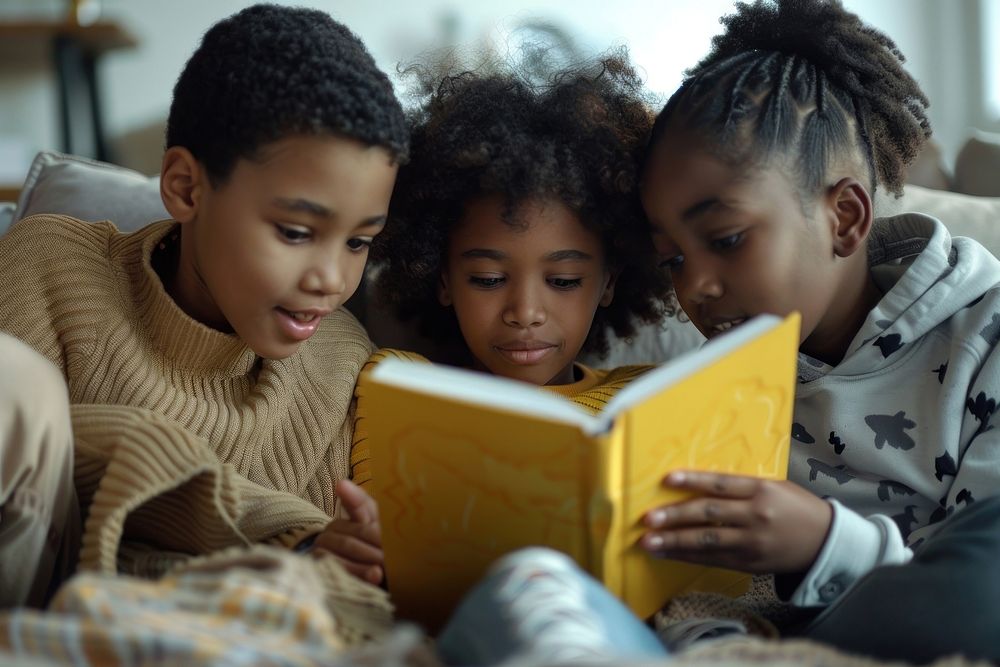 Black Students reading book publication.
