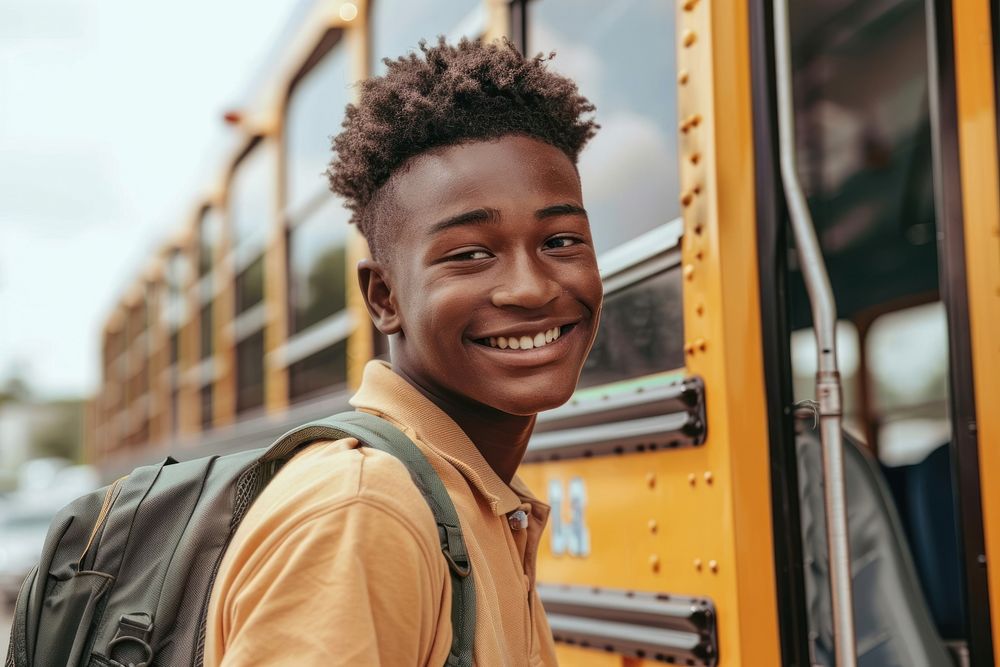 Black boy Students happy dimples machine.