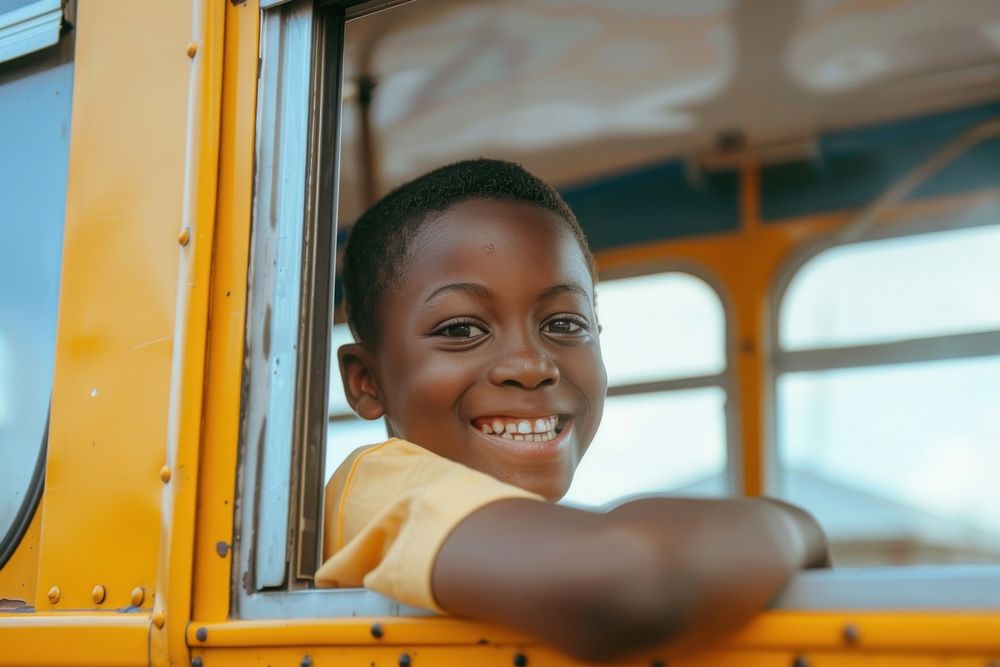 Little Black boy Students portrait happy photo.