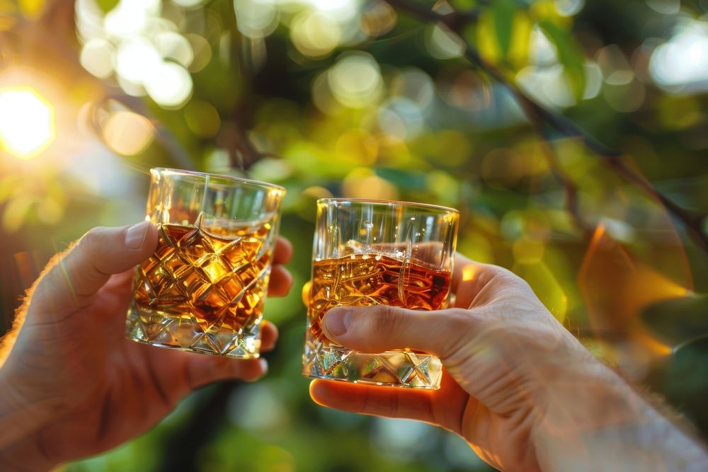 Hand cheers glasses whiskey beverage | Free Photo - rawpixel