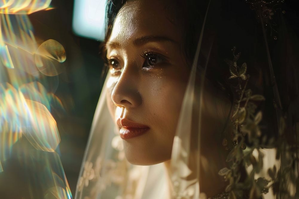Southeast Asian wedding photography portrait worried.