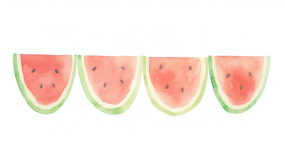 Watermelons as divider watercolor produce diaper fruit.