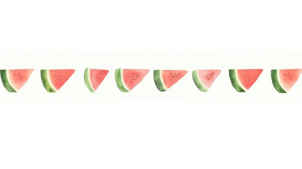 Watermelons as divider watercolor produce animal fruit.