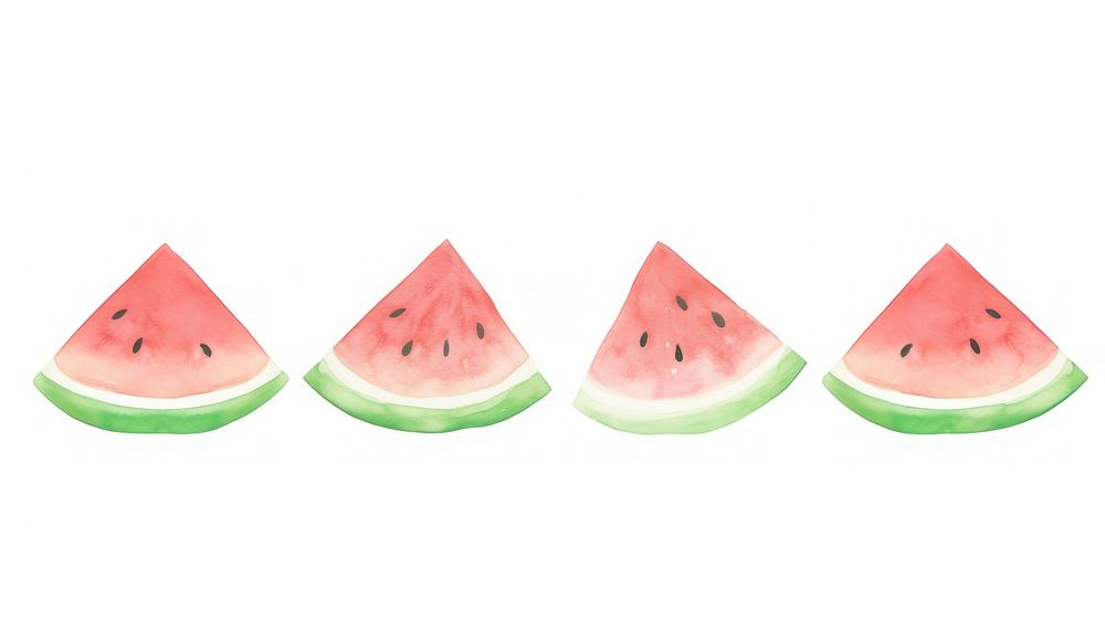 Watermelons as divider watercolor produce animal fruit.