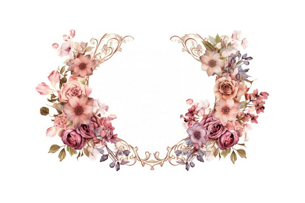 Vintage frame of flower wreath accessories accessory graphics.