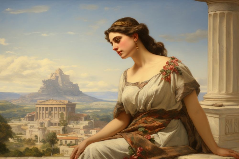 Ancient greek of athens painting art female.