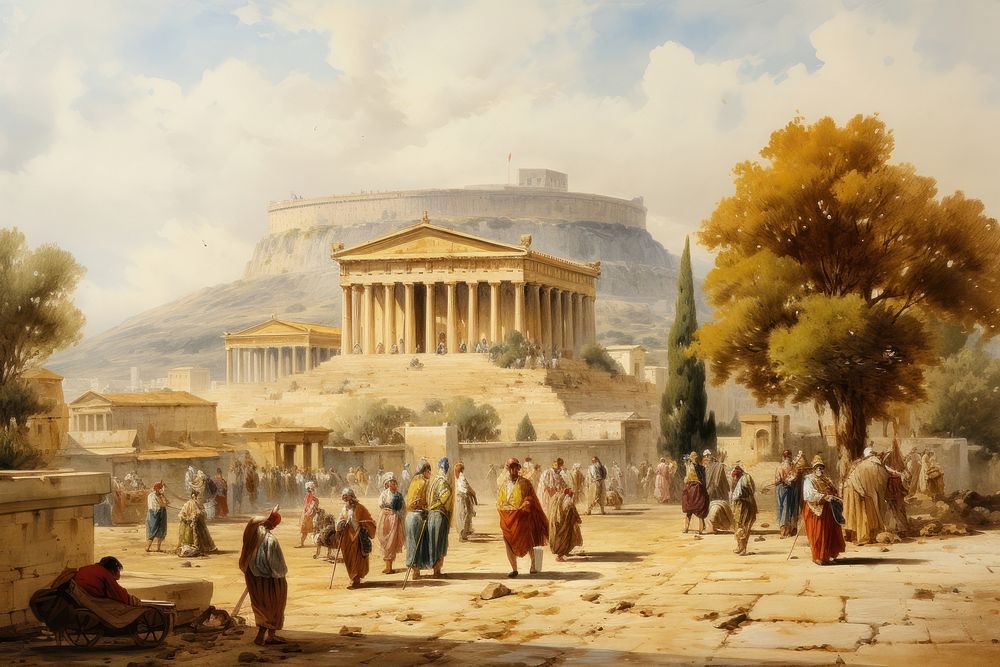 Ancient greek of athens painting art man.