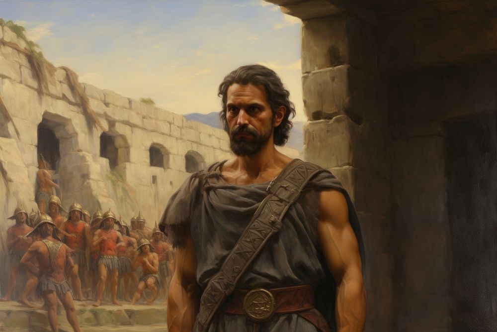 Ancient greek of sparta painting man photography.